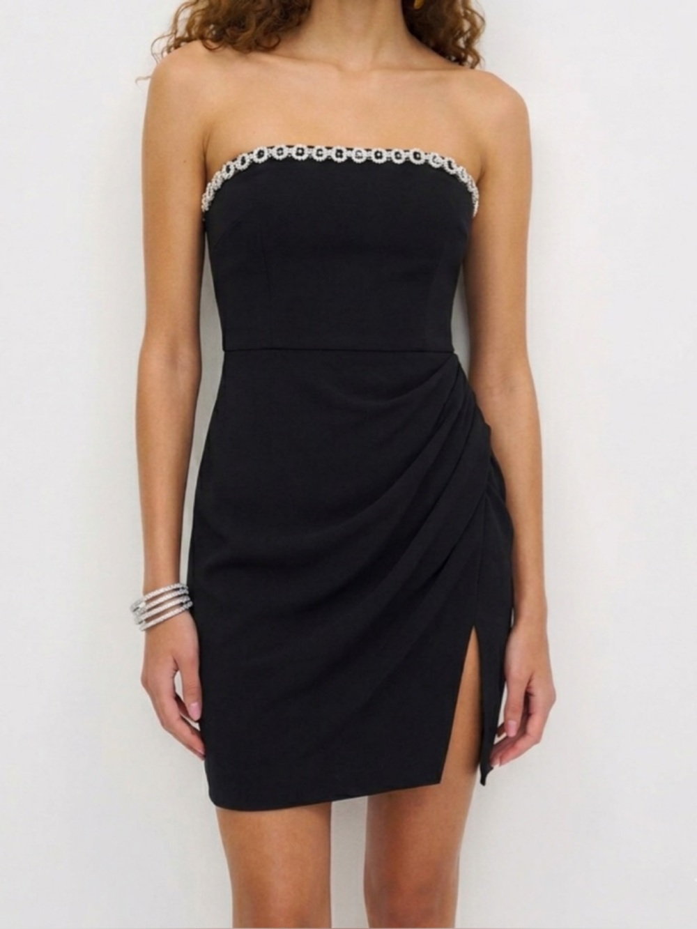 Revolve Amanda Uprichard Mohan  Strapless Mini Size XS Rhinestones